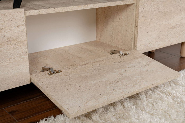 Hanah Home Alvin Soporte de TV Travertino Hanah Home Alvin Soporte de TV Travertino